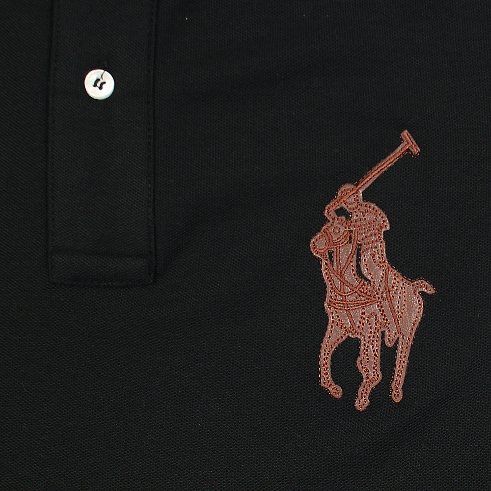 RLPH LURN PREMIUM LEATHER POLO MEN BLACK (OCE)