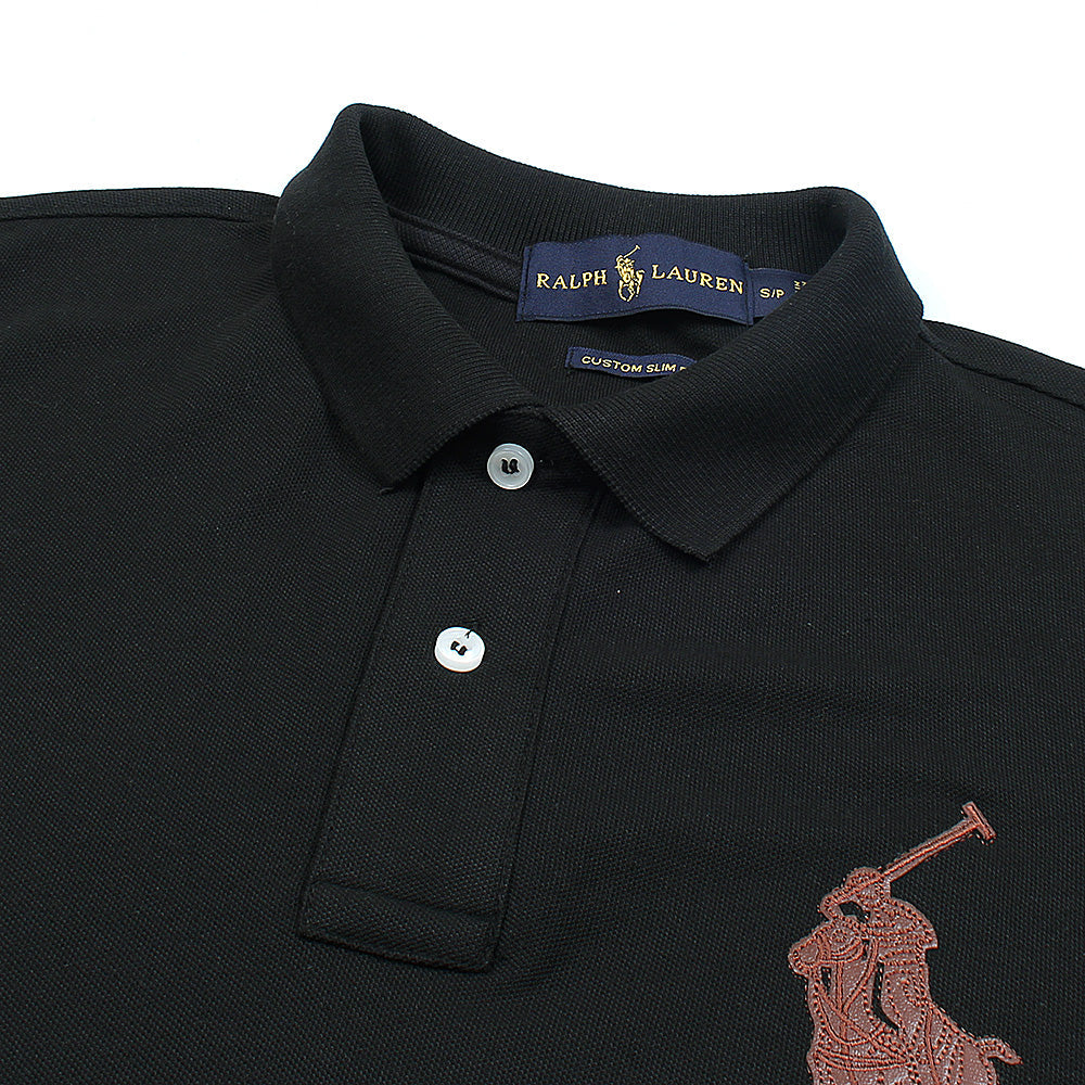 RLPH LURN PREMIUM LEATHER POLO MEN BLACK (OCE)
