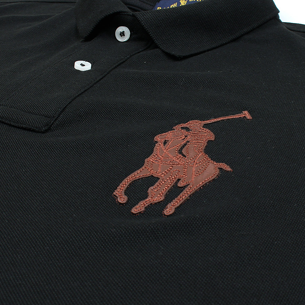 RLPH LURN PREMIUM LEATHER POLO MEN BLACK (OCE)