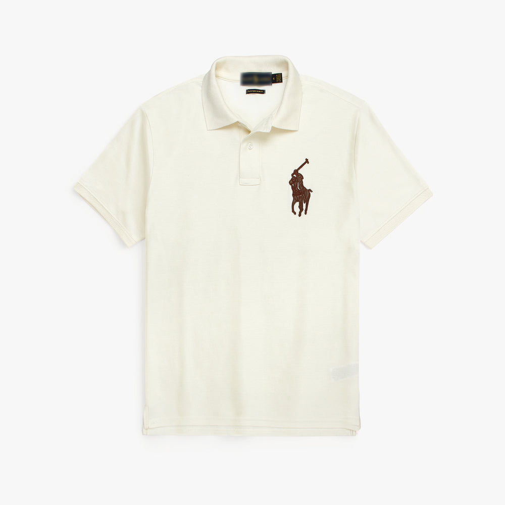 RLPH LURN PREMIUM LEATHER POLO MEN OFF WHITE (OCE)