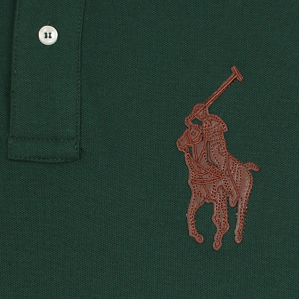 RLPH LURN PREMIUM LEATHER POLO MEN DK GREEN (OCE)