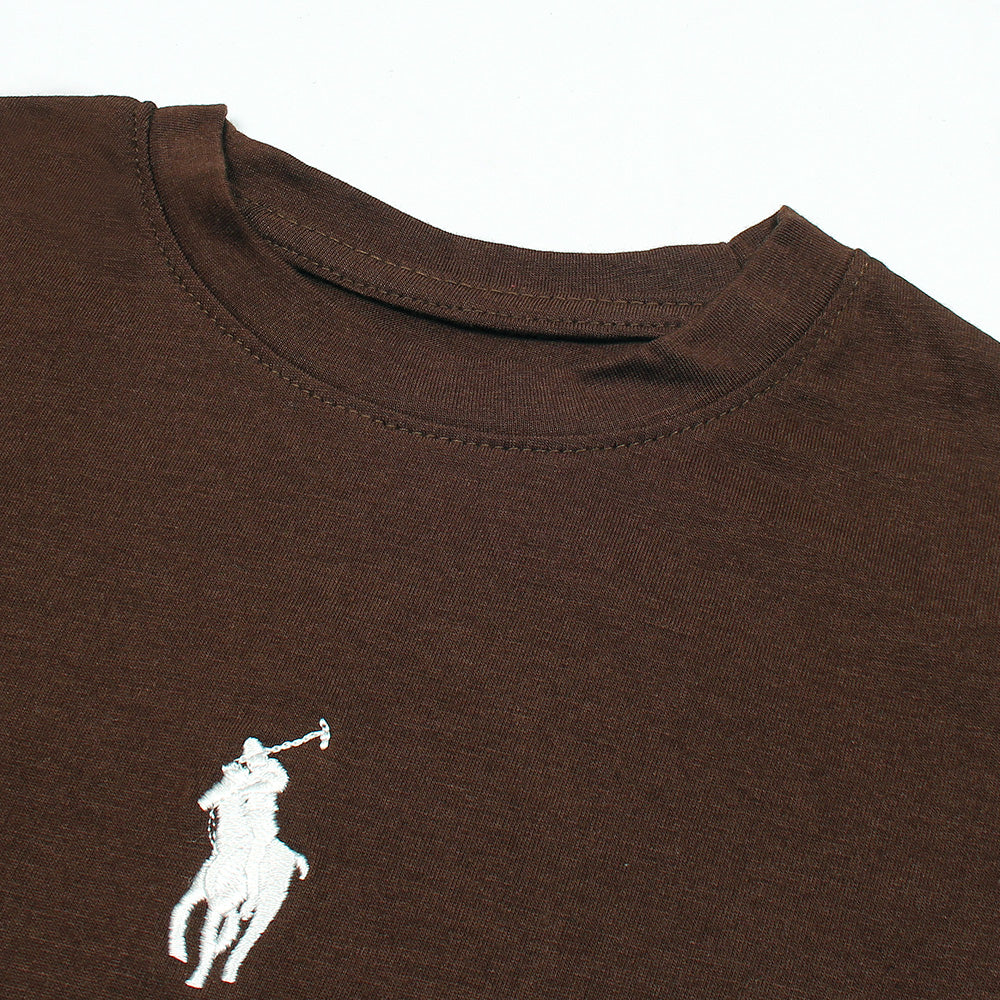 RLPH LRN PREMIUM KIDS JERSEY TWINSET BROWN
