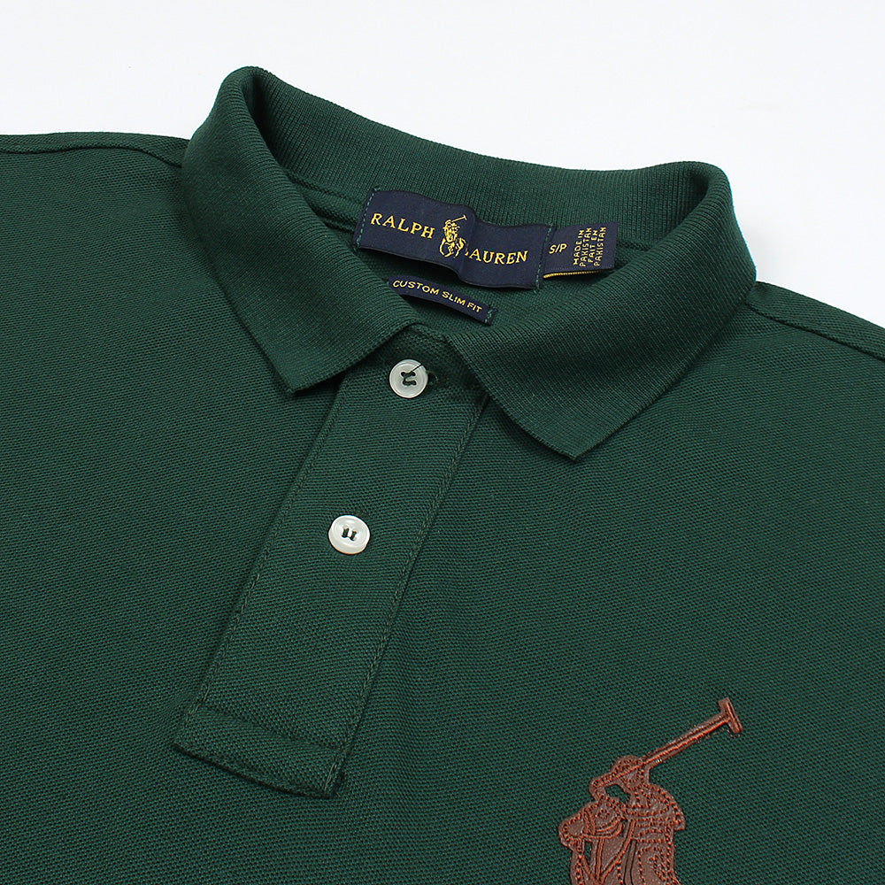 RLPH LURN PREMIUM LEATHER POLO MEN DK GREEN (OCE)