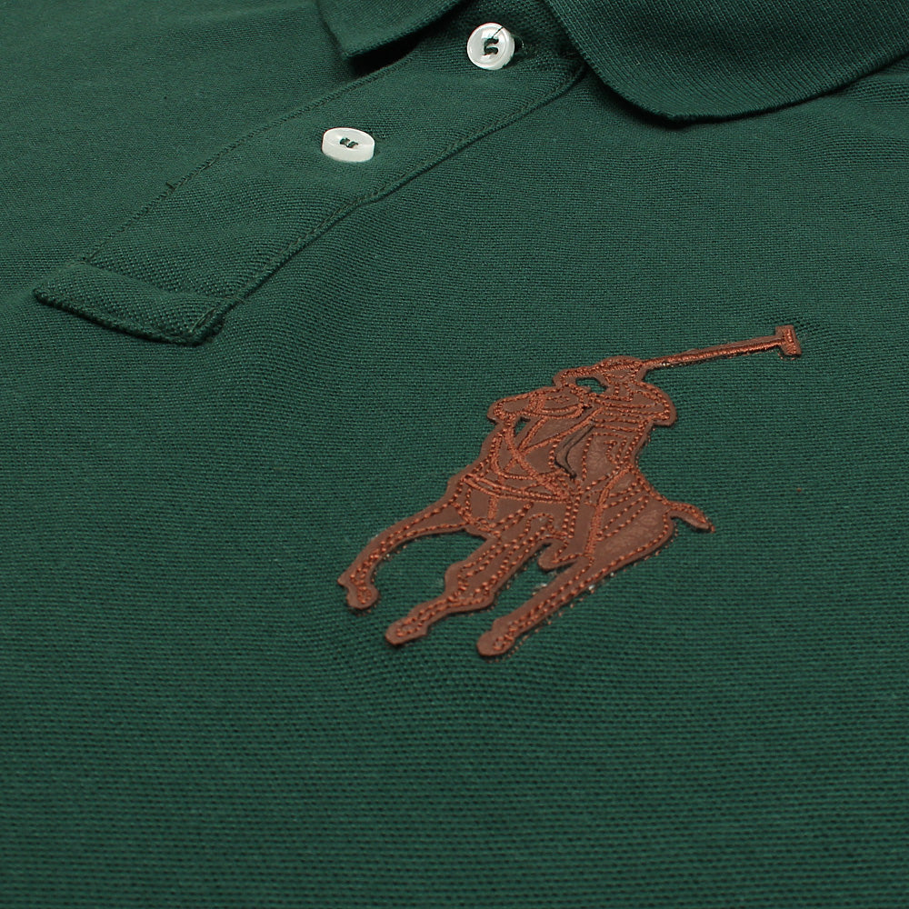 RLPH LURN PREMIUM LEATHER POLO MEN DK GREEN (OCE)