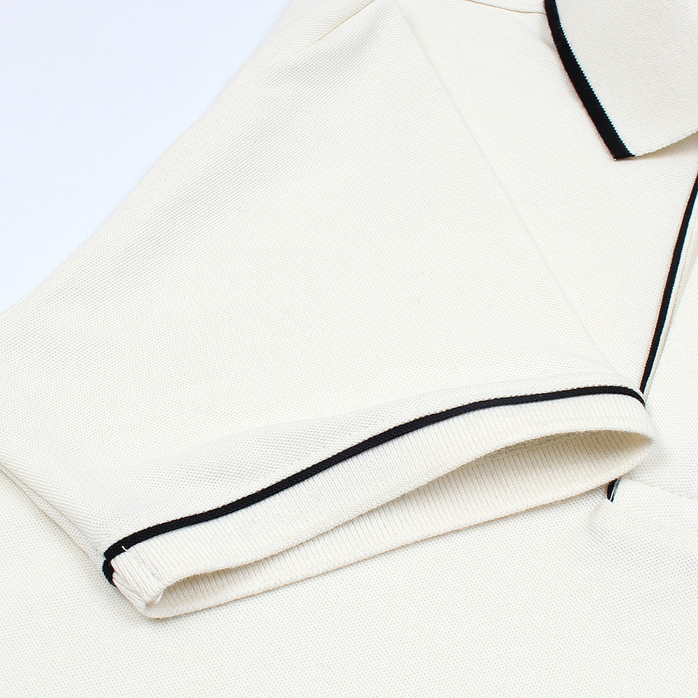LCSTE MEN PREMIUM PARIS STRECH POLO WHITE (OCE)
