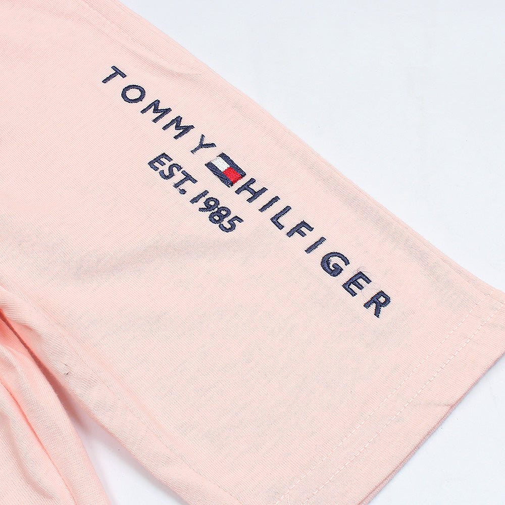 TMMY HILFGR PREMIUM LOGO TWINSET PINK