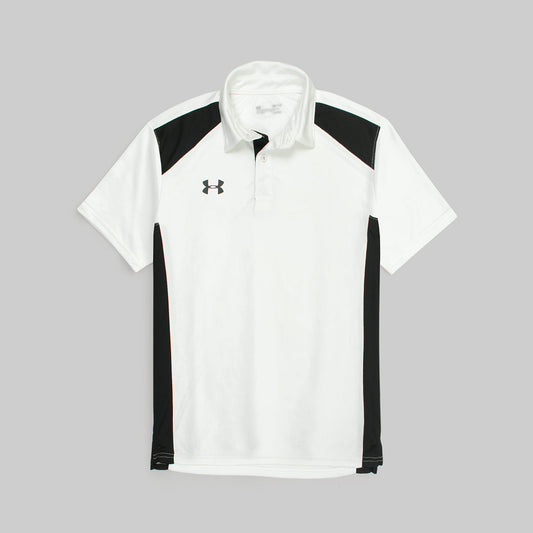 UA PREMIUM DRYFIT HEATGEAR POLO WHITE