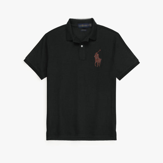 RLPH LURN PREMIUM LEATHER POLO MEN BLACK (OCE)