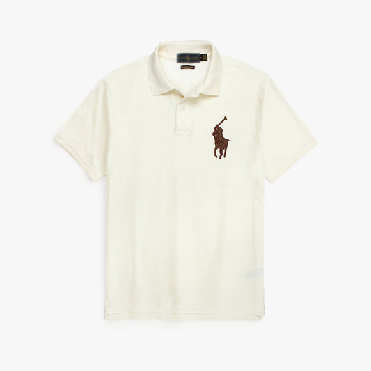 RLPH LURN PREMIUM LEATHER POLO MEN OFF WHITE (OCE)