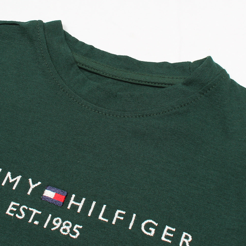 TMMY HILFGR PREMIUM LOGO TWINSET DK GREEN