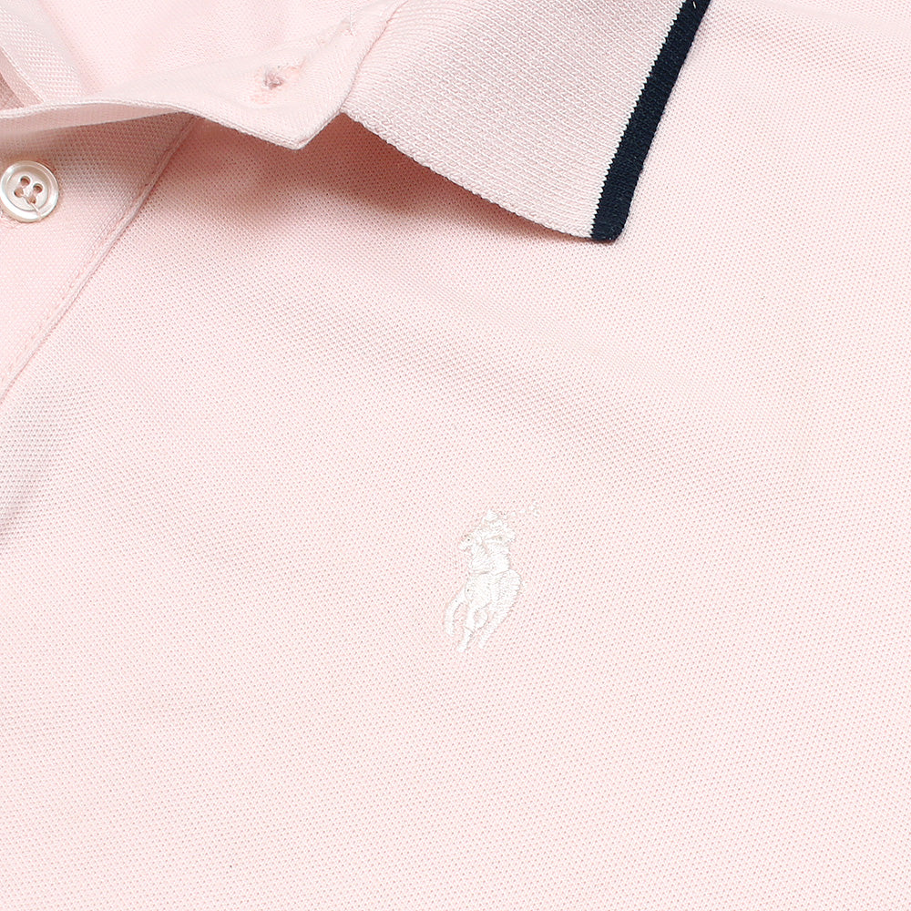 R-L PREMIUM MEN TIIPING COLLR PINK (OCE)