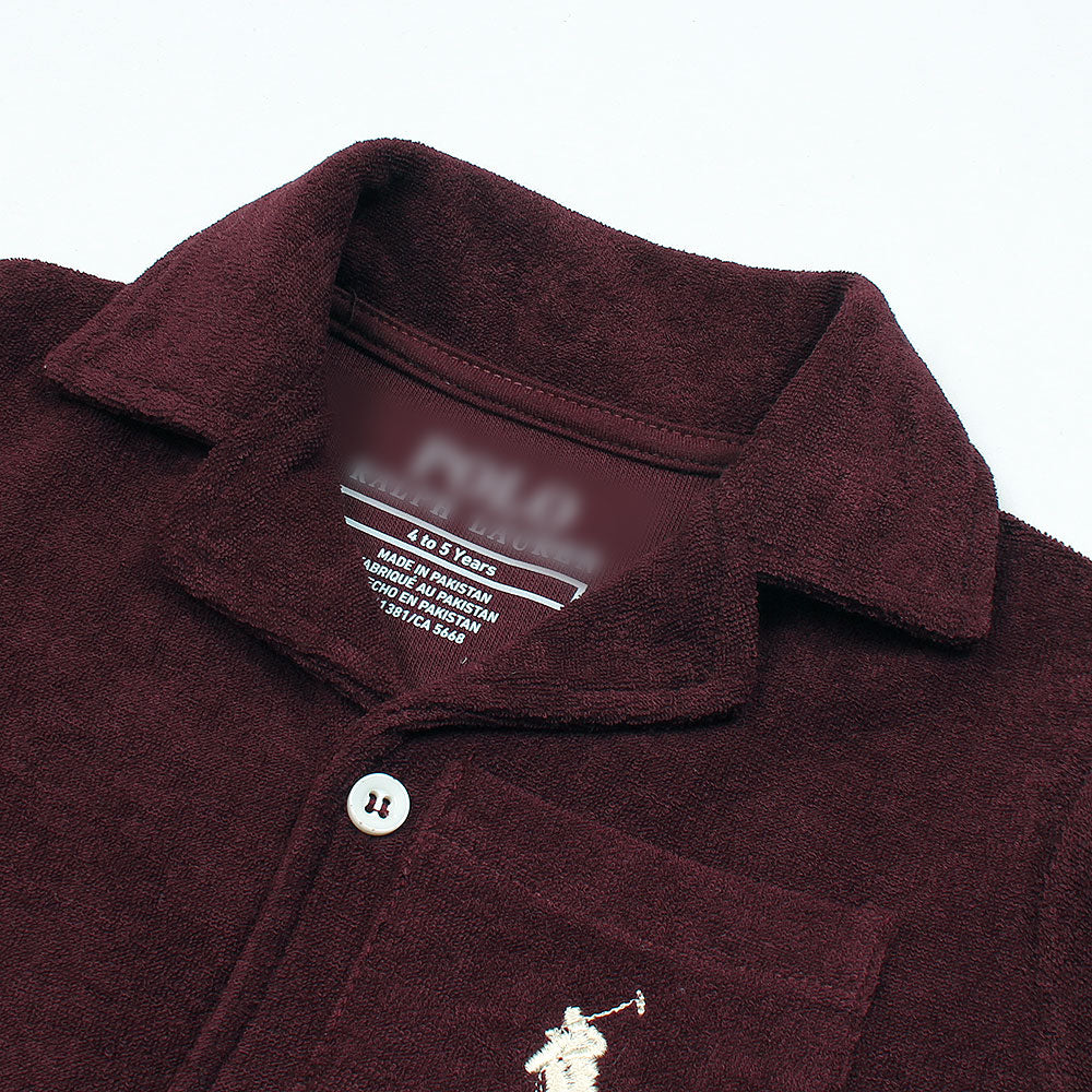 RALP LRN PREMIUM COTTON TERRY TWINSET MEHROON