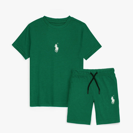 RLPH LRN PREMIUM KIDS JERSEY TWINSET GREEN